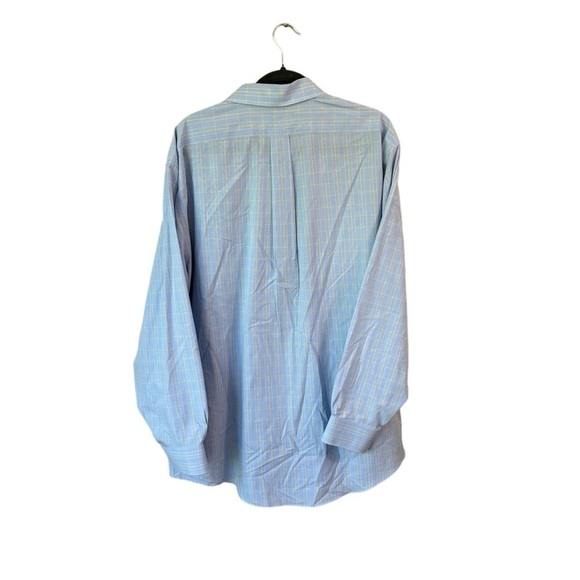 Brooks Brothers Classic Non-Iron Long Sleeve Shirt Blue/Yellow Men's 17 1/2 - Picture 3 of 10